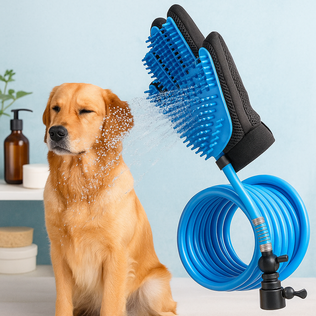 Pet Bath & Massage Glove with Shower Sprayer